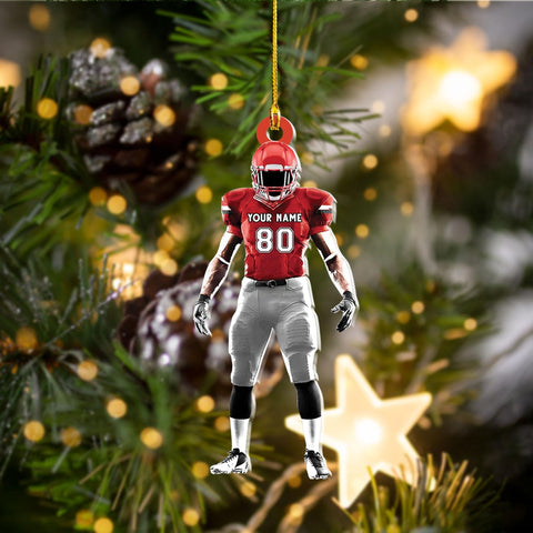 RoyalBro Personalized Football Ornaments 2023, Customized American Football Christmas Ornament, Football Ornament Christmas Tree Hanging Ornament Pine Tree Decorations (F4)