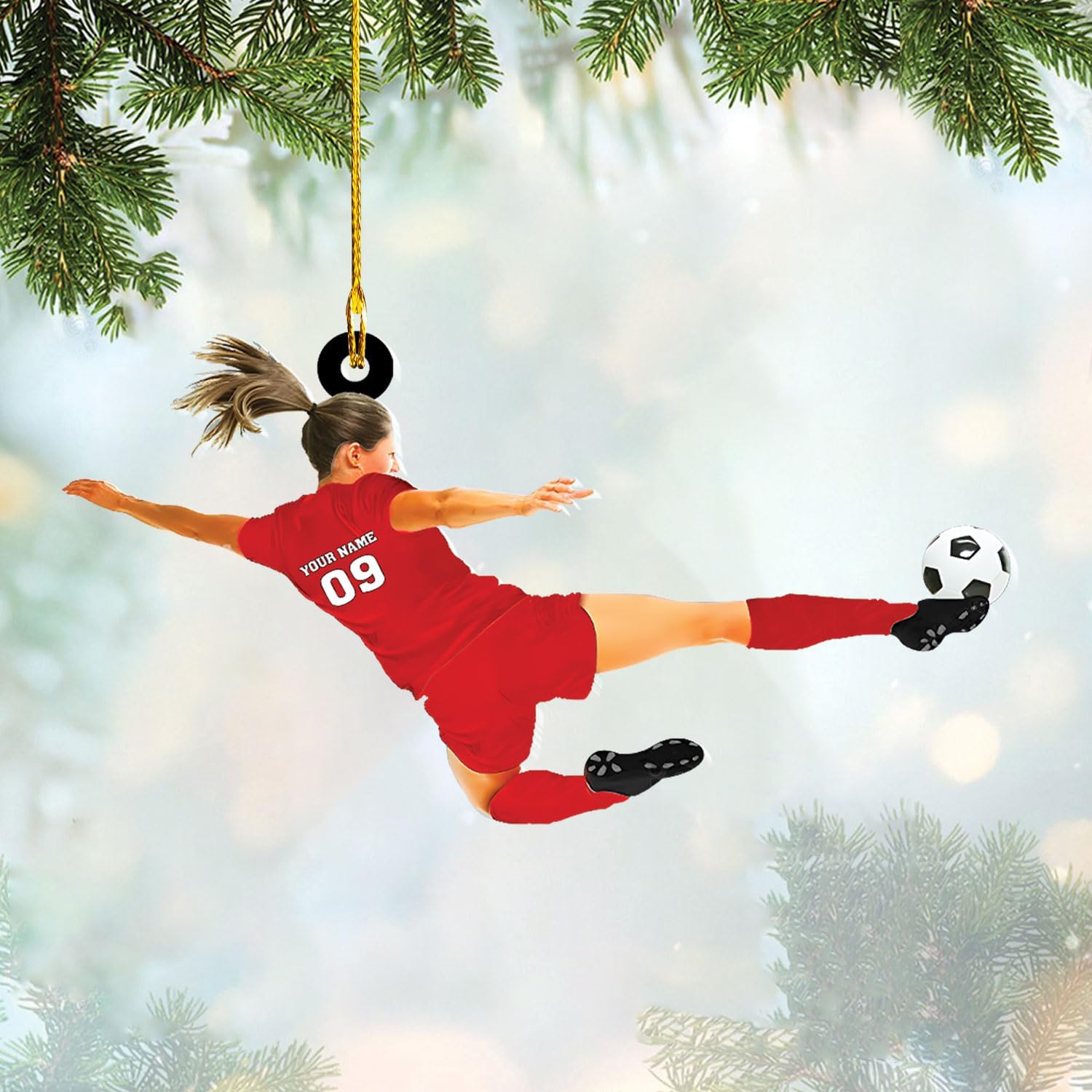 mostprints Personalized Soccer Christmas Ornament, Soccer Ornament for Boys, Soccer Team Ornaments, Gifts for The Soccer Player, Soccer Player Ornament, Soccer Gift Tree Hanging (SC11)