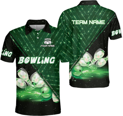 Custom 3D Bowling Polo Shirts for Men and Women Personalized Team Name Gift Unisex Customized Bowling Short Sleeve Polo Shirt