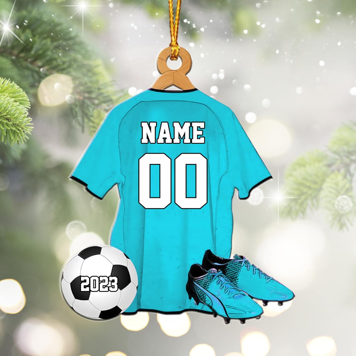 mostprints Personalized Soccer Christmas Ornament, Soccer Ornament for Boys, Soccer Team Ornaments, Gifts for The Soccer Player, Soccer Player Ornament, Soccer Gift Tree Hanging (SC12)