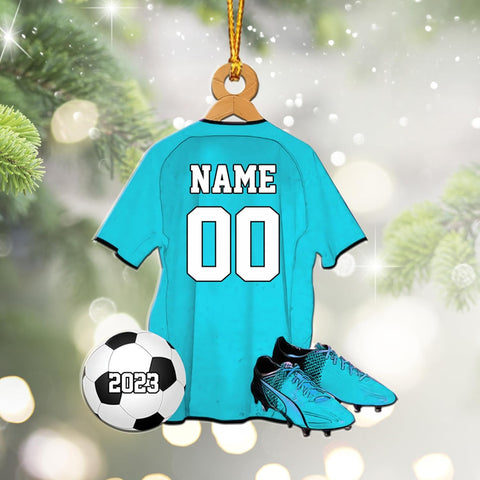 mostprints Personalized Soccer Christmas Ornament, Soccer Ornament for Boys, Soccer Team Ornaments, Gifts for The Soccer Player, Soccer Player Ornament, Soccer Gift Tree Hanging (SC12)