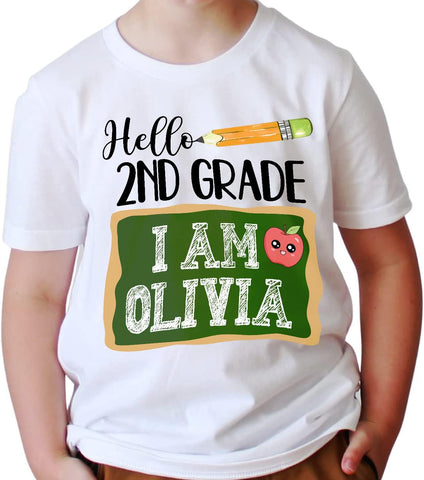 Vybonz Personalized First Day of Kindergarten Shirt, Back to School Shirts for Girl Boy Crush Kindergarten Shirts