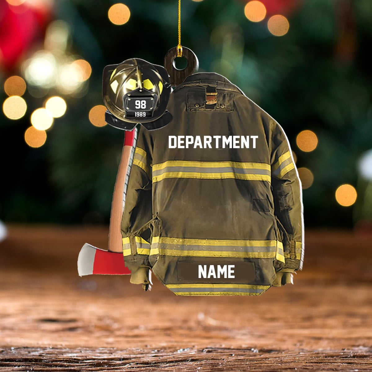 Artparel Personalized Firefighter Uniform Ornament Firefighter Gifts for Men Firefighter Ornaments for Christmas Tree Firefighter Gifts for Men Firefighter Gifts Christmas (FF 4)