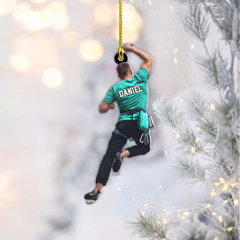 Artparel Personalized Climbing Ornaments Rock Climbing Christmas Ornament Rock Climber Ornaments Climber Lover Mountaineer Ornament Gift for Men Women Gift for Climber (CLB11)