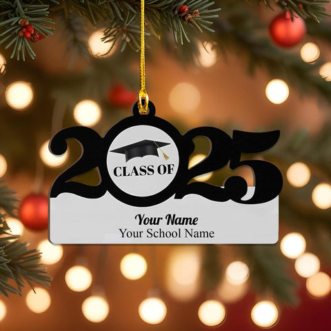 Piratify Personalized Graduation Ornament, Class of 2025 Christmas Ornament Gifts for Friends, Graduate College High School, Senior Keepsake Ornaments, Tree Hanging Decorations (Graduation 6)