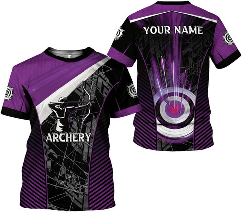 Custom Archery T-Shirt Bow and Arrow Personalized 3D Shirts for Archer Men Women Target Team Archery Apparel Gifts