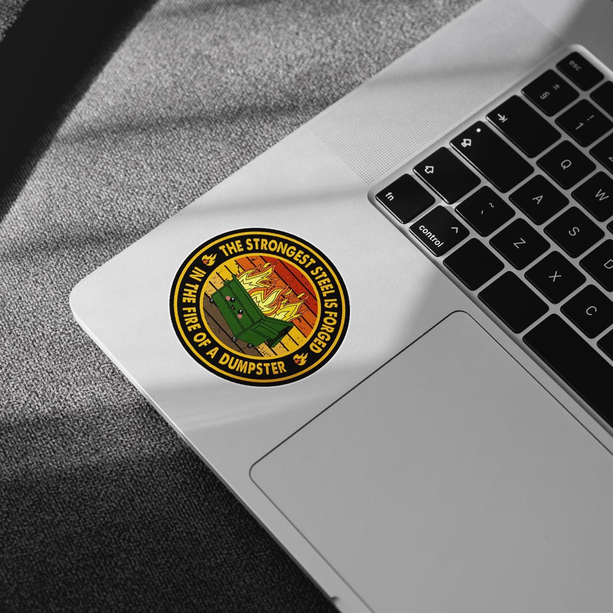 3 Pcs The Strongest Steel is Forged in The Fire of a Dumpster Sticker Vintage Funny, Motivational The Strongest Steel Dumpster Fire Patch Stickers for Laptop Bottle Phone Car Helmet Hard Hat 3"x3"