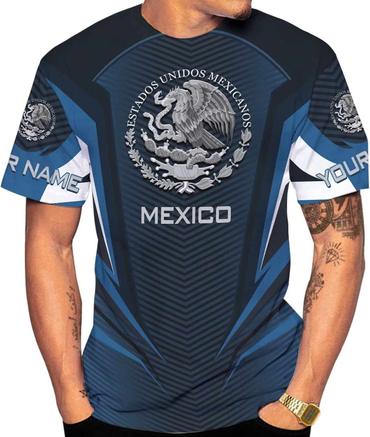 Mostprints Personalized Name Mexican Shirts for Men 3D, Customized Mexico Shirts for Men, Mexico Shirts for Women Mexico Shirt