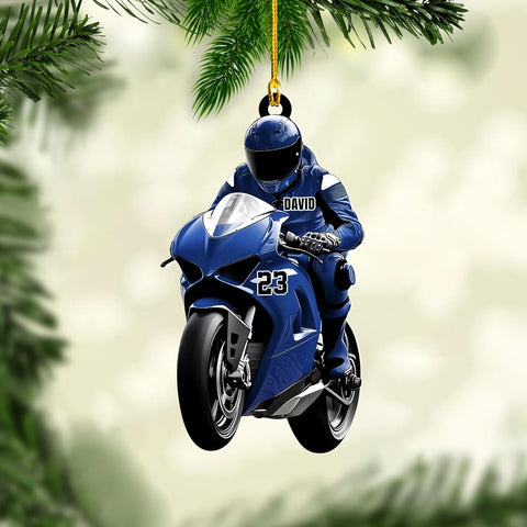 Artparel Custom Motorcycle Ornaments 2024 Motorcycle Ornaments for Christmas Tree Personalized Dirt Bike Ornament Motocross Christmas Ornament Biker Ornament (MC7)