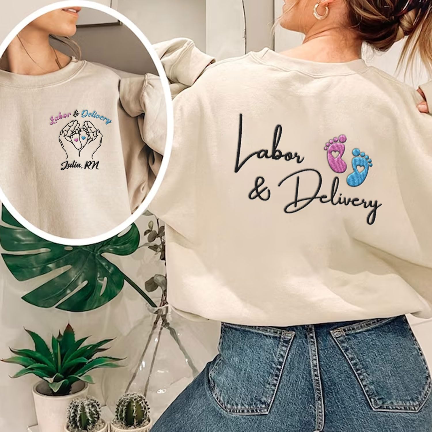 Leeprints L&D Sweatshirt, Personalized LD Shirt, Nurse Appreciation Gift