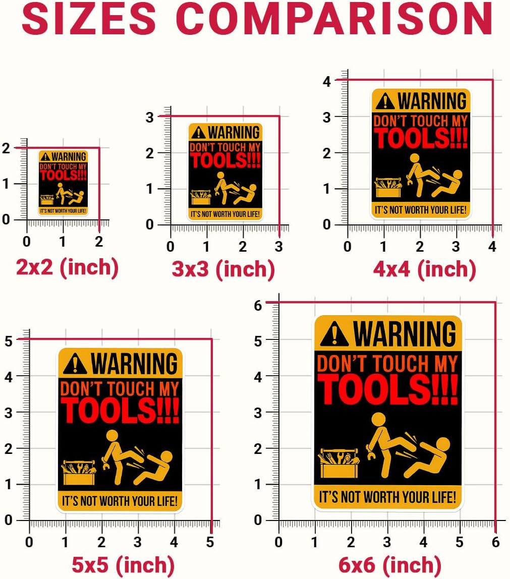 3 Pcs Don't Touch My Tools Sticker, Do Not Touch Hard Hat Sticker, Ironworker Lineman Electrician Pipeliner Blue Collar Decals - Vinyl Sticker 3 Inches For Water Bottles Laptop Phone Car Window Helmet