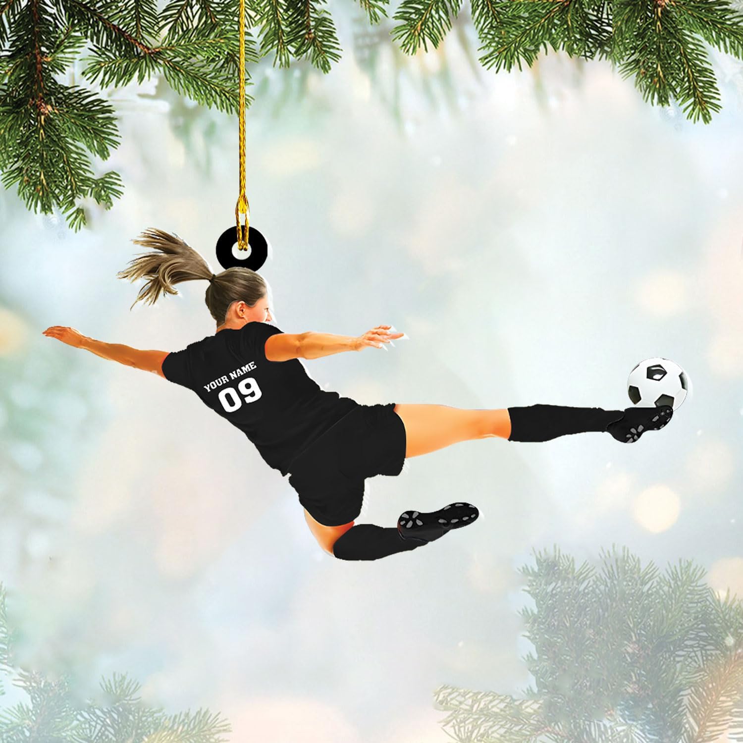 mostprints Personalized Soccer Christmas Ornament, Soccer Ornament for Boys, Soccer Team Ornaments, Gifts for The Soccer Player, Soccer Player Ornament, Soccer Gift Tree Hanging (SC11)