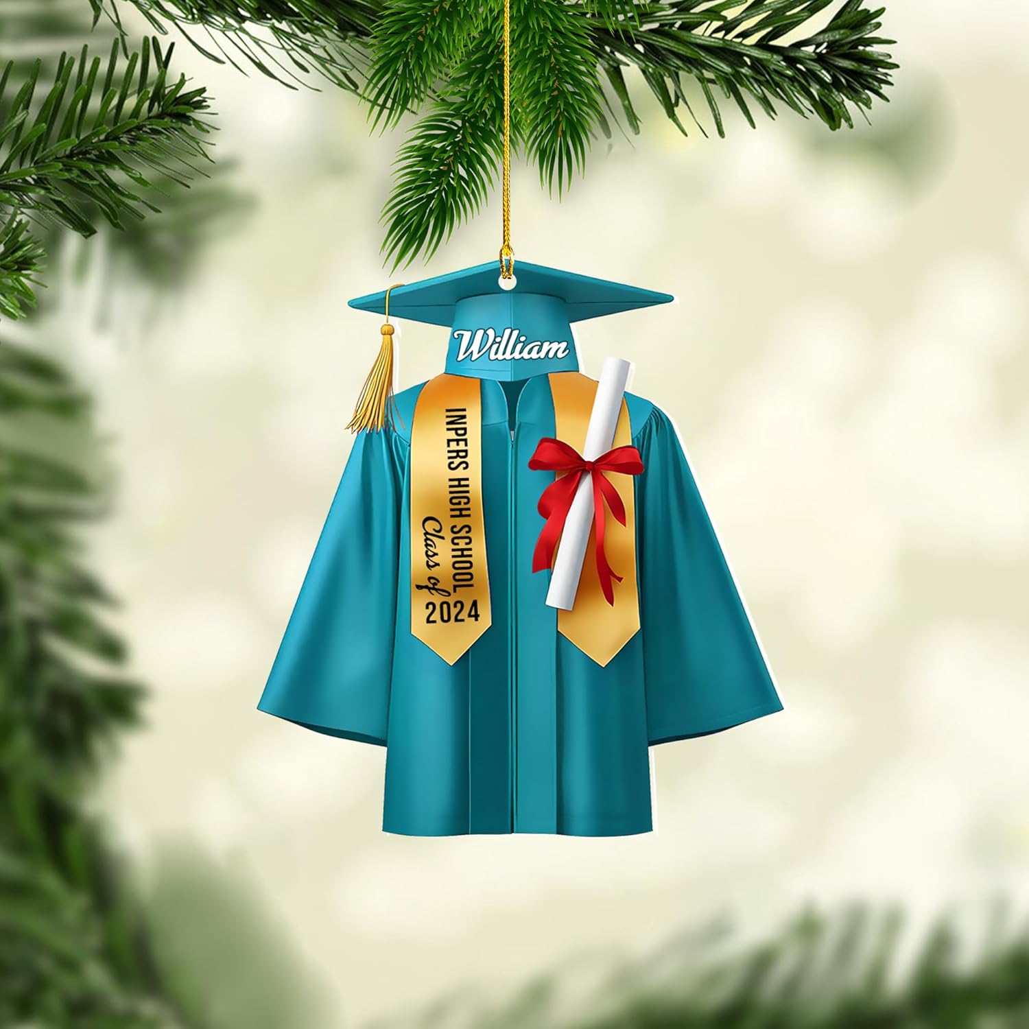 Personalized Graduation Ornaments Class of 2024 Graduation Gown Ornament Gifts Graduation Ornaments Class of 2025 College Graduation Ornaments Class of 2024 Graduate Ornament Tree Hanging Decor (GN10)