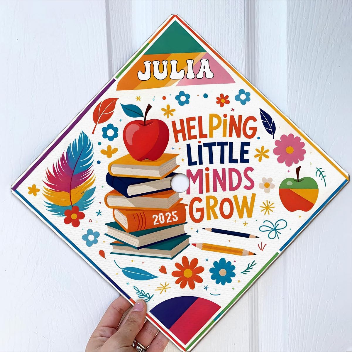 Pretyprints Personalized Teacher Graduation Cap Topper Teacher Gift Class Of 2025 Graduation Cap Decoration Topper