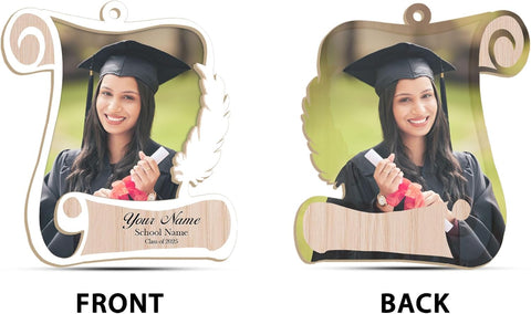 Ligthuy Personalized Graduation Ornament, Graduation Ornaments Class of 2024 2025, College Master Senior Year Christmas Ornament 2024 2025, Pine Hanging Decoration for Xmas (Graduation 3)