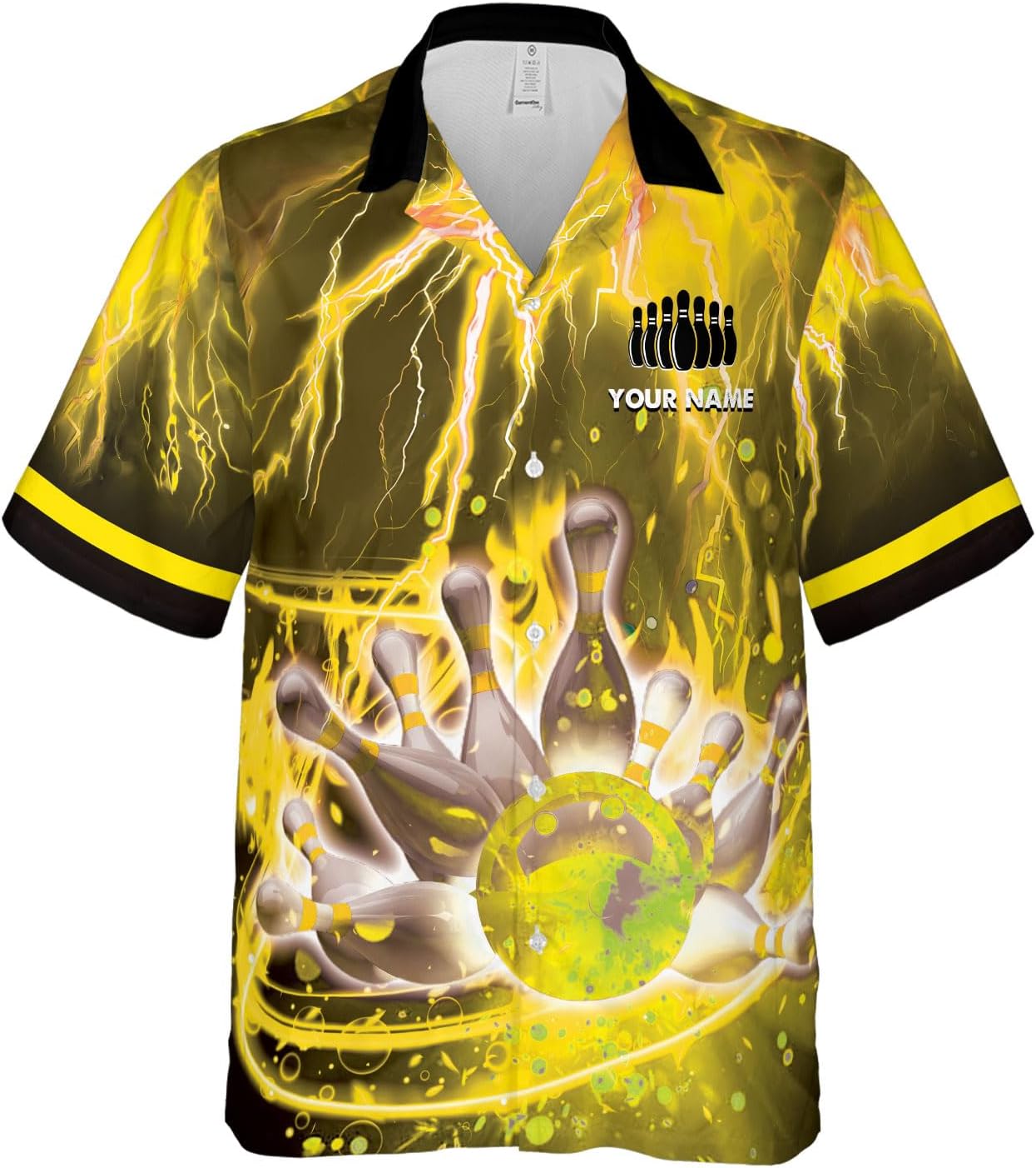 Rivelus Personalized Name Bowling Hawaii Shirts for Men and Women 3D, Bowling Shirts for Team Bowling, Bowling Shirts Gift