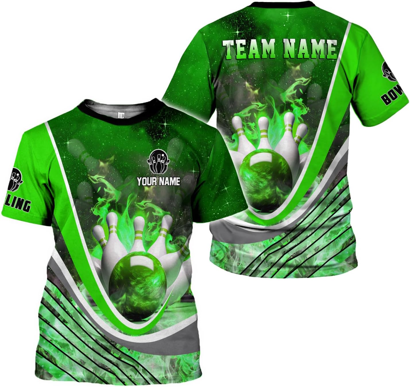 Rivelus Personalized Name Bowling Shirts for Men and Women 3D, Bowling Shirts for Team Bowling, Bowling Shirts Gift 4