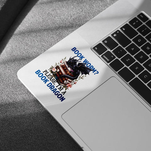 (3PCs) Bookworm Please I Am A Book Dragon Sticker, Fantasy Book Stickers for Kindle Adult, Bookworm Stickers, Dragon Sticker, Book Worm Gifts - Stickers for Laptop Water Bottle Phone Car Helmet 3"