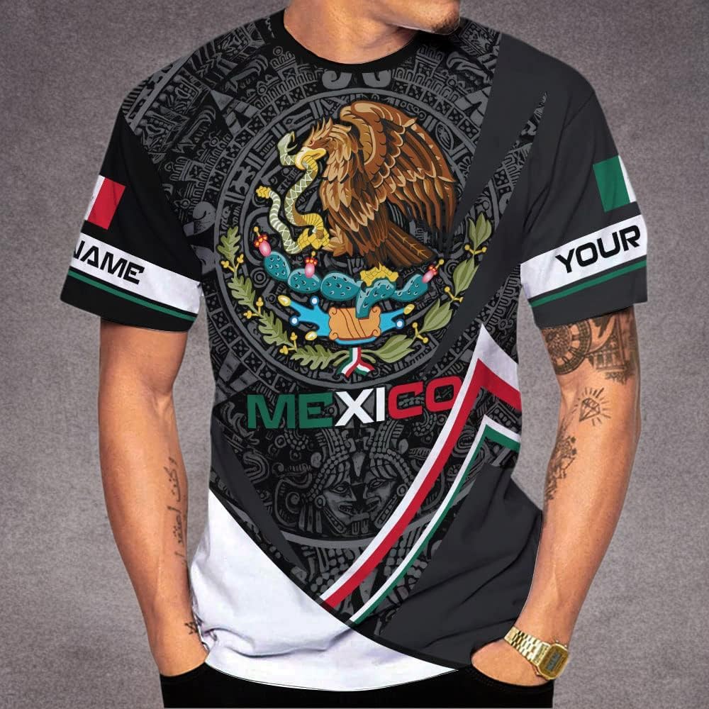 Mostefy Personalized Name Mexican Shirts for Men 3D, Customized Mexico Shirts for Men, Mexico Shirts for Women Mexico Shirt