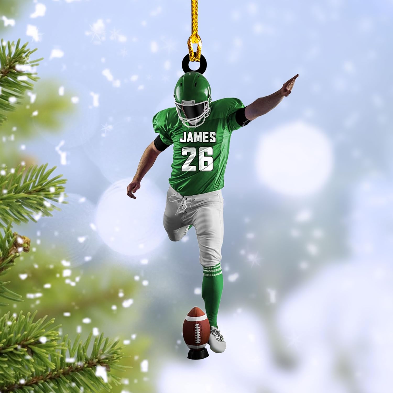 RoyalBro Personalized Football Ornaments 2023, Customized American Football Christmas Ornament, Football Ornament Christmas Tree Hanging Ornament Pine Tree Decorations (Football 9)