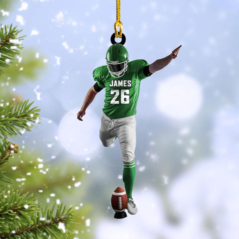 RoyalBro Personalized Football Ornaments 2023, Customized American Football Christmas Ornament, Football Ornament Christmas Tree Hanging Ornament Pine Tree Decorations (Football 9)