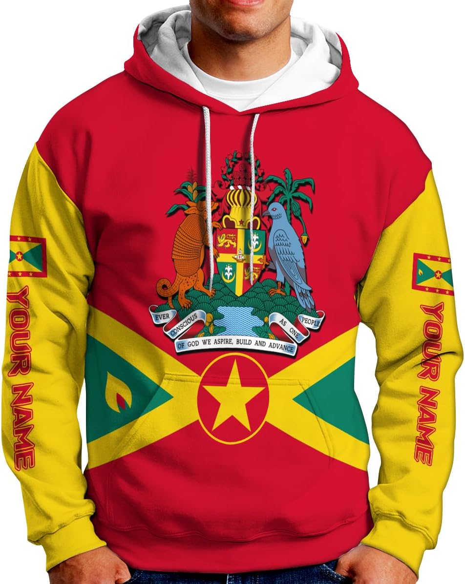 Personalized Name Grenada Shirts for Men, Grenada Shirts for Women, Proud Grenadan Shirts, Grenadian Flag Pride Shirt