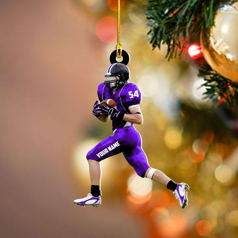 Artparel Personalized Football Ornament Customized Football Christmas Ornaments Football Ornament Christmas Hanging D��cor Gift for Football Fans Football Gifts Gift for Football (FB 24)