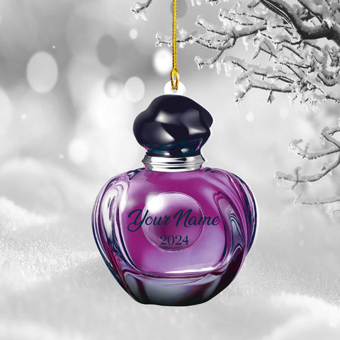 Mostefy Personalized Perfume Bottle Ornament 2024, Perfume Bottle Christmas Ornament, Perfume Ornament Gift, Perfume Ornament Decor, Perfume Lovers Pine Hanging Decor (Style 2)