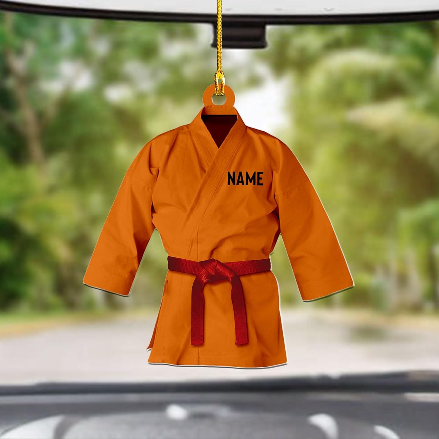 Piratify Personalized Name Karate Ornaments for Christmas Tree, Custom Wood Acrylic Karate Christmas Ornament for Xmas 2024 Karate Gift for Karate Lover Pine Hanging Tree Decorations (Karate 7)