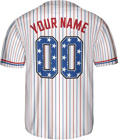 Custom Men American Flag Jersey Men's America Baseball Jerseys Patriotic Jerseys 4th of July Shirts USA Flag America Gifts