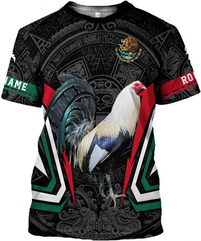 Mostprints Personalized Name Mexican Shirts for Men, Rooster Mexico Shirts for Men, Mexico Shirt Eagle Flag Mexican Eagle 1