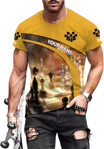 Personalized Name Chess 3D Full Color Shirt, Custom Name Chess 3D Shirt for Men, Women, Chess Lover, USA Chess Shirt
