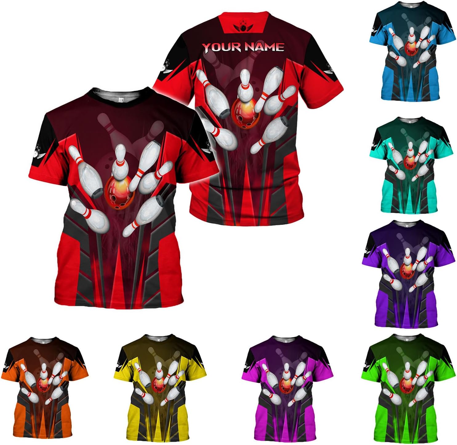 Rivelus Custom 3D Bowling Shirts Personalized for Men and Women - Unique Team Shirt & Gifts for Bowling Lovers