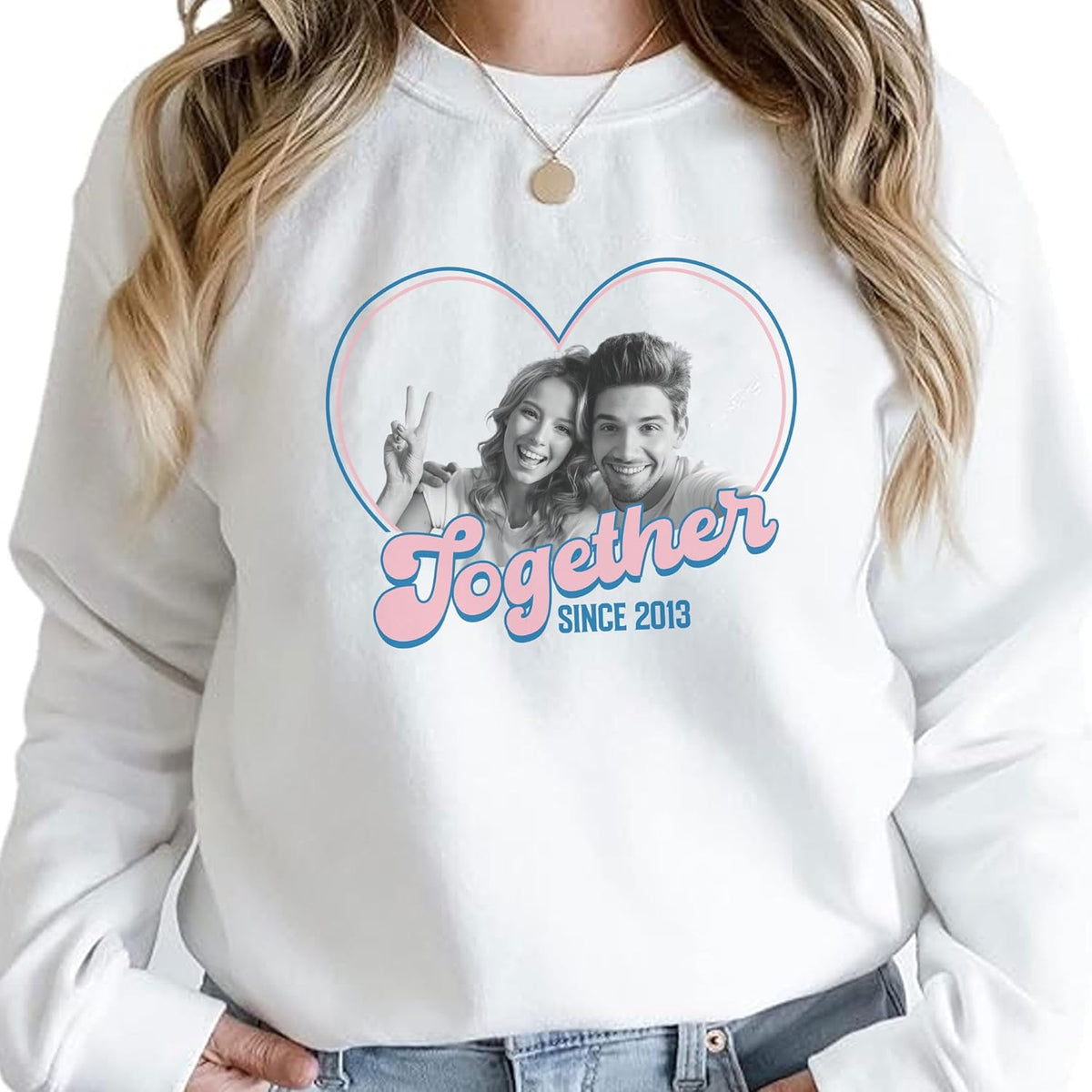 mostprints Custom Photo Sweatshirt, Matching Couple Sweatshirts, Personalized Matching Sweatshirt For Couples Gift Shirt