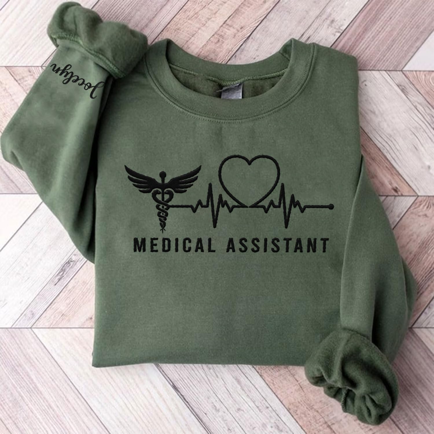 Custom Medical Assistant Embroidered Sweatshirt for Women, MA Nurse Crewneck, Medical Assistant Shirts Gift for Nurse