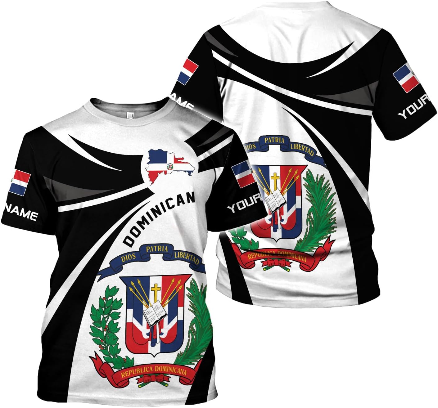 Vybonz Personalized Dominican Hoodie 3D Dominican Republic Sweatshirt Dominican Flag Zip Hoodie Republica Dominicana Shirt