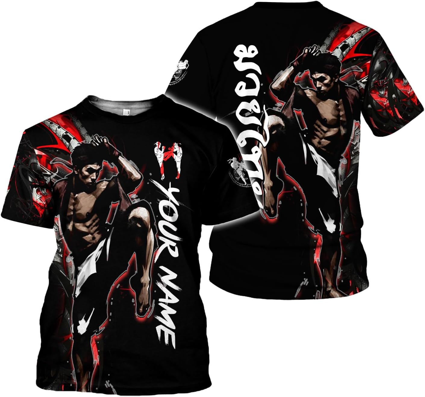 MAPrints Personalized Name Muay Thai Pride Shirt for Men