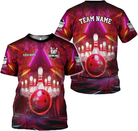 Rivelus Personalized Name Bowling Shirts for Men and Women 3D, Bowling Shirts for Team Bowling, Bowling Shirts Gift 4