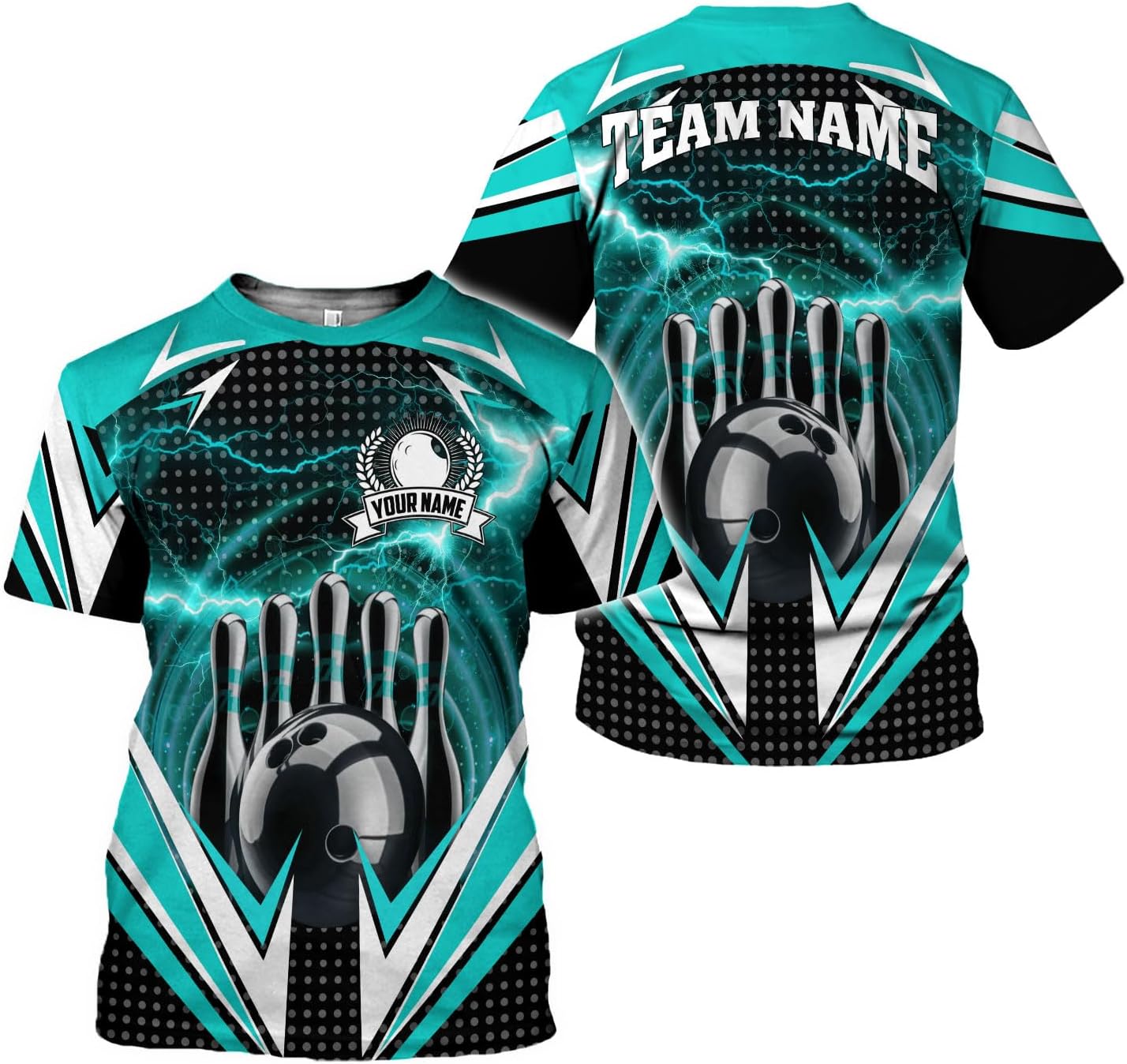 Rivelus Personalized Name Bowling Shirts for Men and Women 3D, Bowling Shirts for Team Bowling, Bowling Shirts Gift