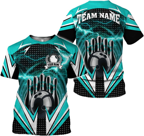 Rivelus Personalized Name Bowling Shirts for Men and Women 3D, Bowling Shirts for Team Bowling, Bowling Shirts Gift