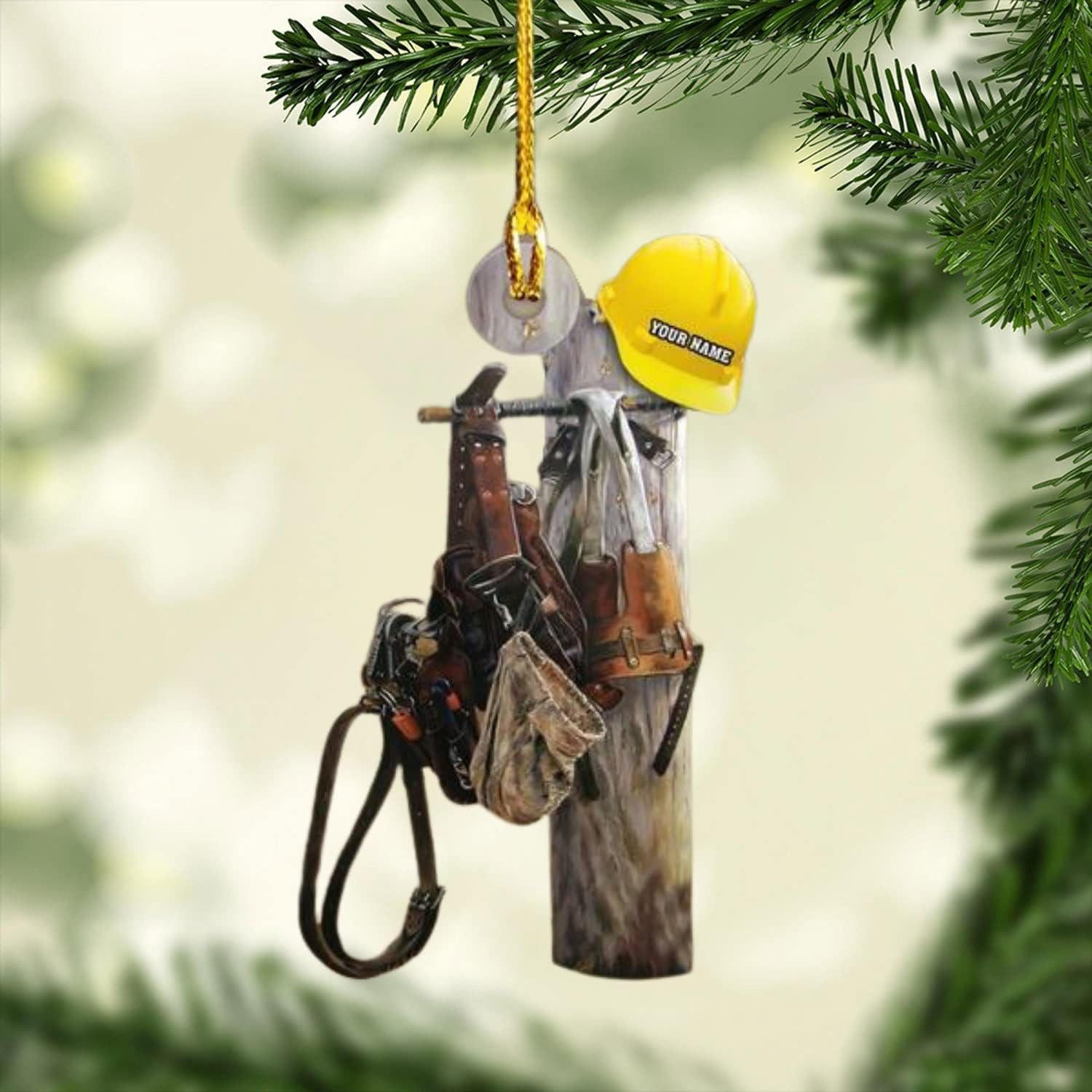 HomeDesign Personalized Lineman Ornament Custom Lineman Ornaments Line Man Christmas Ornaments Gifts for Lineman Ornament Lineman Christmas Hanging Ornament Lineman Gift (Style 5)