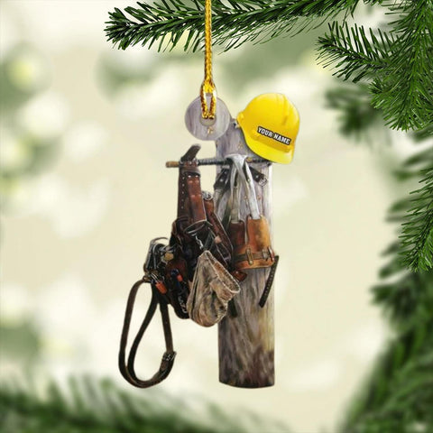 HomeDesign Personalized Lineman Ornament Custom Lineman Ornaments Line Man Christmas Ornaments Gifts for Lineman Ornament Lineman Christmas Hanging Ornament Lineman Gift (Style 5)