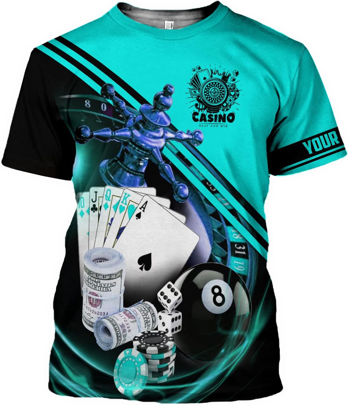 Royal Fight Personalized Poker Shirt 3D Funny Poker Shirt for Men Casino Poker Shirt Gifts Men Women Funny Poker Gift
