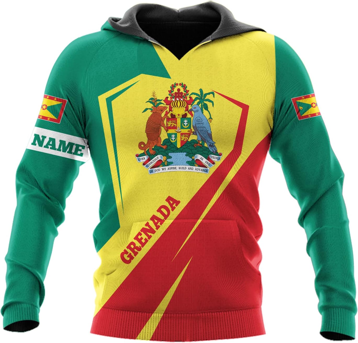 Podagree Personalized Grenada T-Shirt 3D, Proud Grenadan Tshirt, Grenada Flag Grenadian Pride Grenadian Heritage Shirt