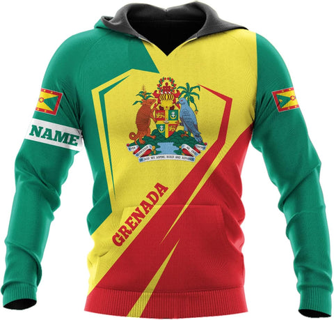 Podagree Personalized Grenada T-Shirt 3D, Proud Grenadan Tshirt, Grenada Flag Grenadian Pride Grenadian Heritage Shirt