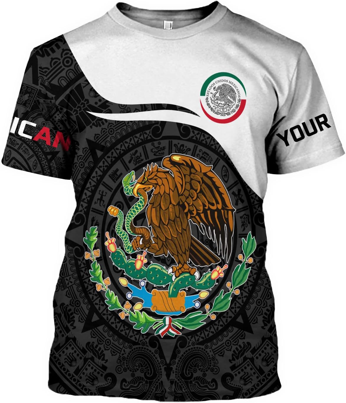 Paniprints Personalized Name Mexican Shirts for Men, Customized Mexico Shirts for Men, Mexico Shirts for Women Mexico Flag