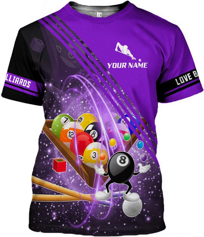 Parvii Personalized Billiards Shirt for Men, 8 Ball Pool Shirt, Billiards Gift