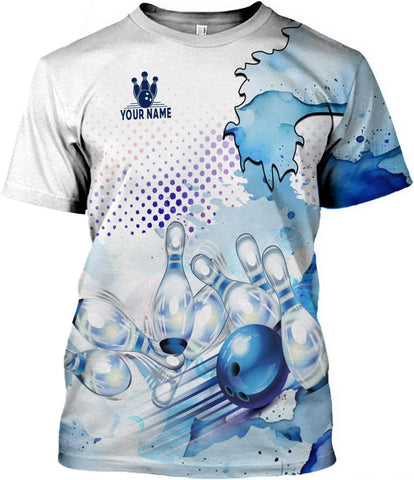 Rivelus Personalized Name Bowling Shirts for Men and Women 3D, Bowling Shirts for Team Bowling, Bowling Shirts Gift