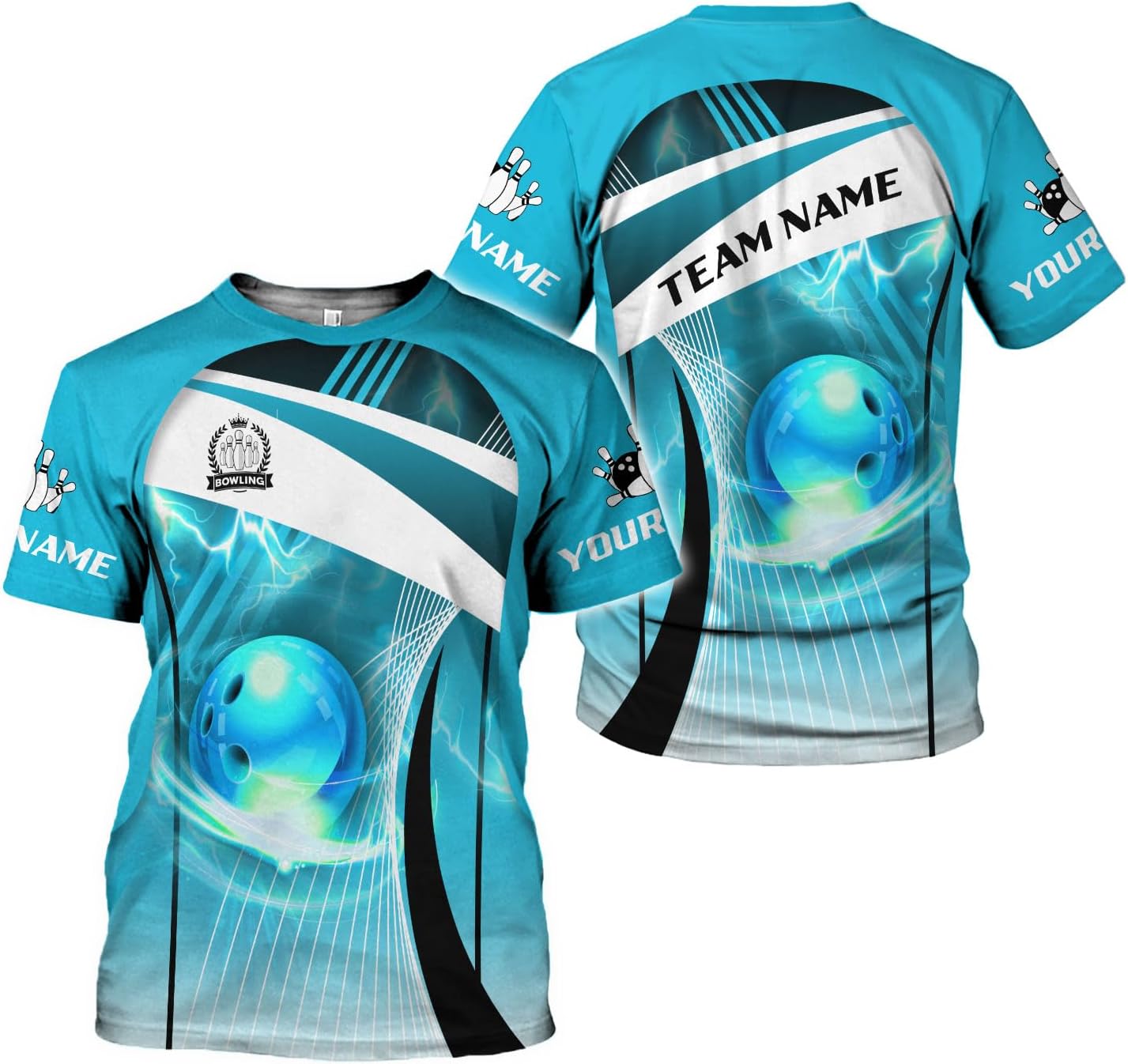 Rivelus Personalized Name Bowling Shirts for Men and Women 3D, Bowling Shirts for Team Bowling, Bowling Shirts Gift 4