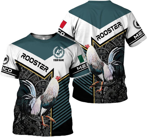 Mostprints Personalized Name Rooster Mexican Hoodie 3D, Mexican Hoodies for Men, Unisex Mexico Hoodie 3D, Mexico Hoodies for Men